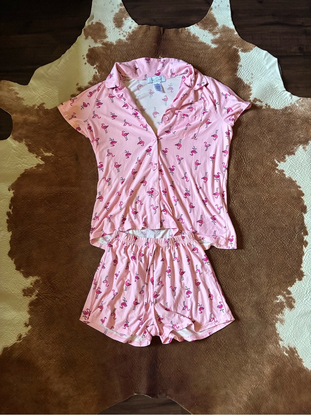 Pink Flamingo Short Pajama Set for Women